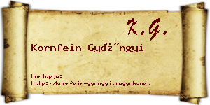 Kornfein Gyöngyi névjegykártya